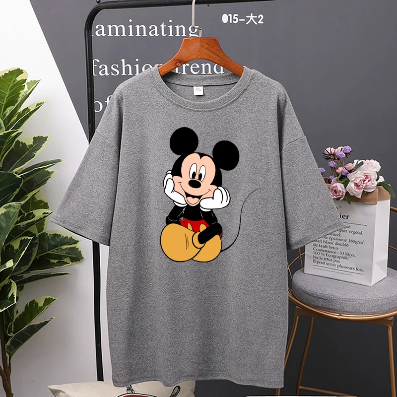 Disney cartoon Mickey Tshirt Tops Summer casual oversized Women T-shirts Ulzzang hip hop Streetwear Harajuku short sleeve tshirt