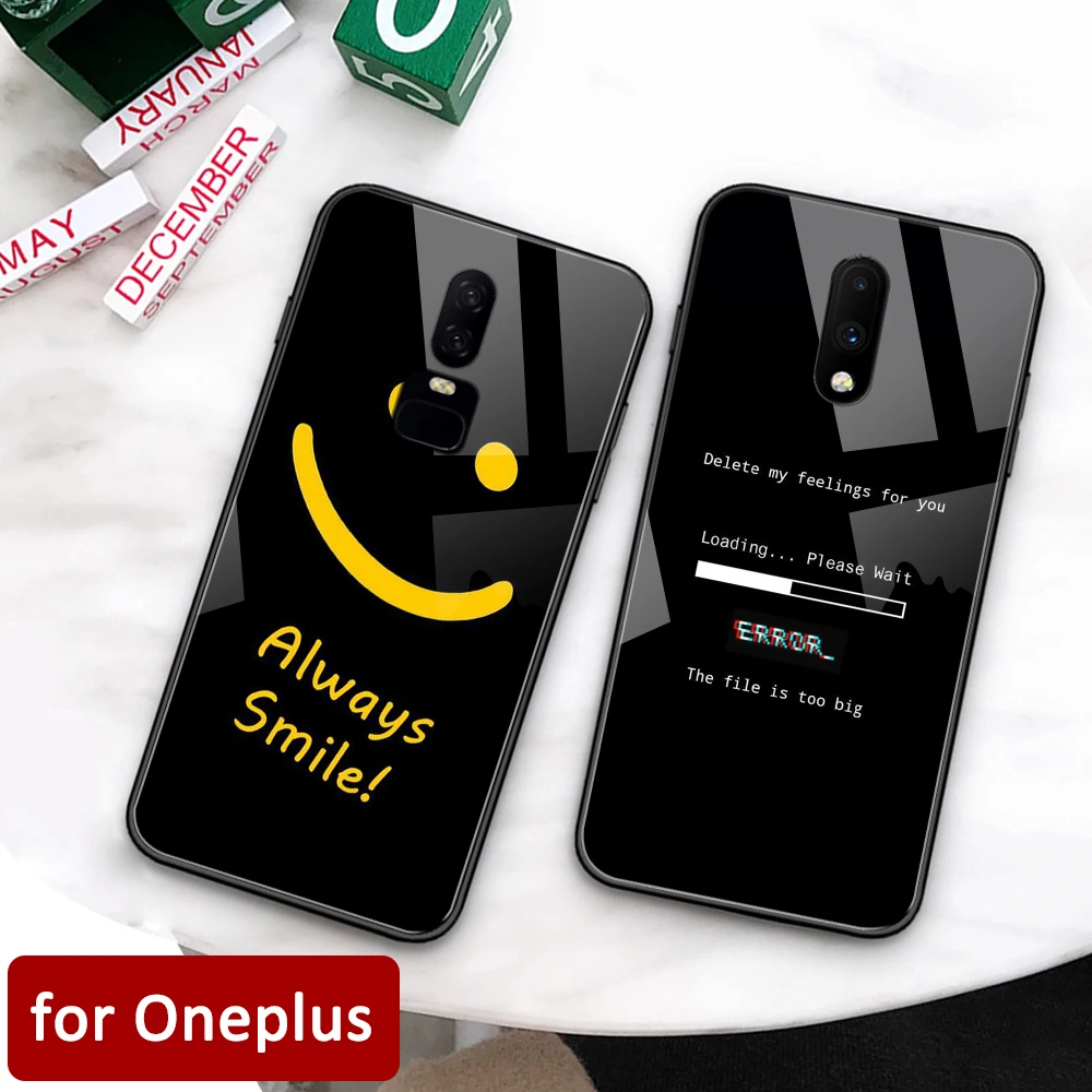 Quotes Case for Oneplus 7 pro Glass back cover case 6t coque 1+ 5 6 | Мобильные телефоны и аксессуары
