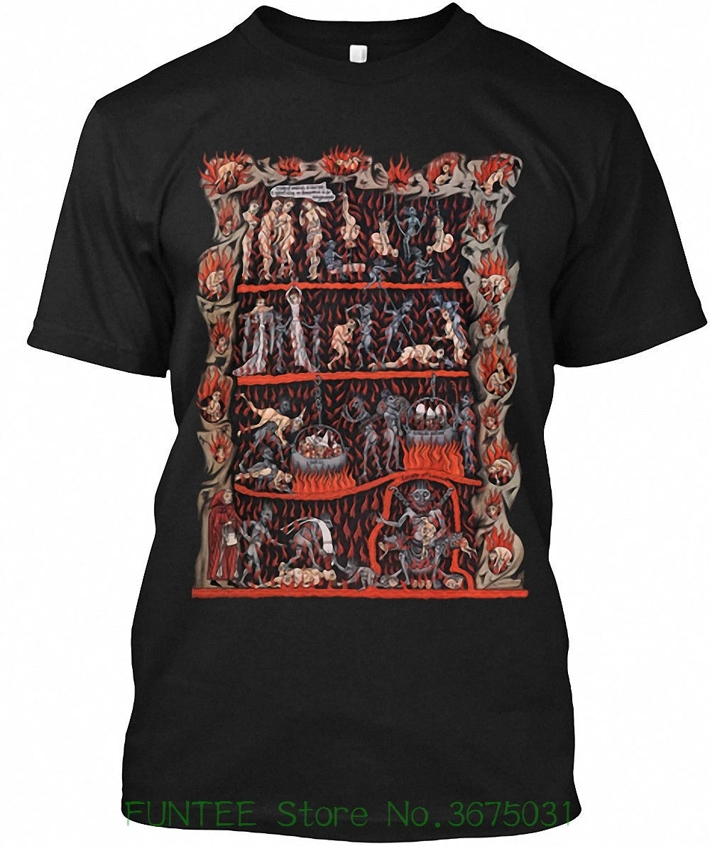 

Men Summer Short Sleeves T Shirt Hortus Deliciarum Hell Medieval Torture Satan T-Shirt S M L Xl Xxl Xxxl Xxxxl