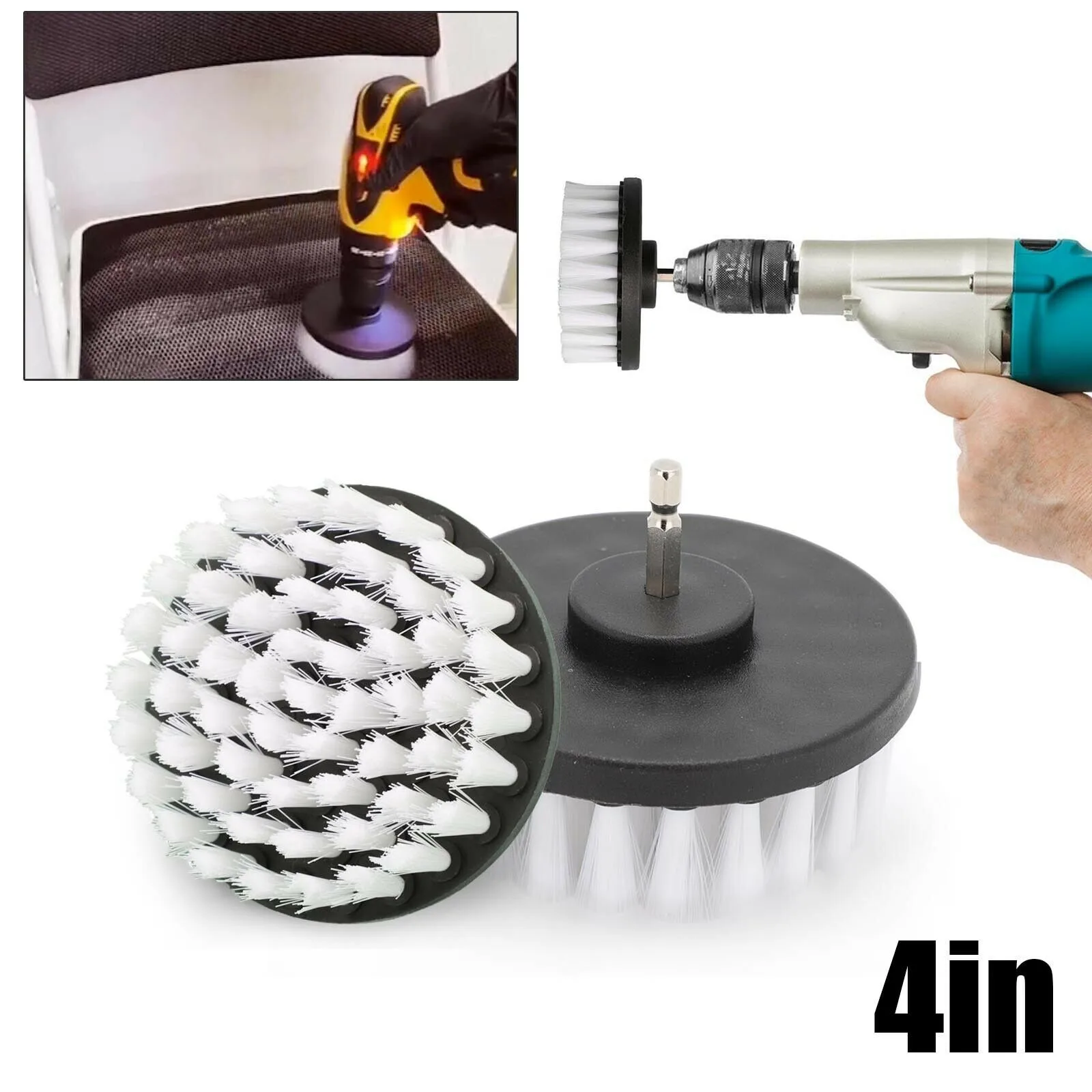 

100mm Soft Drill Brush 4Inch Attachment Cleaning For Leather For Upholstery