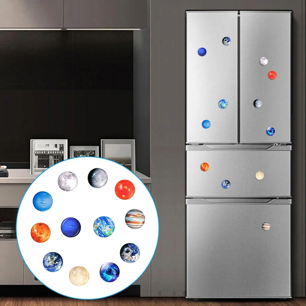 12 шт. магнитные наклейки на холодильник с изображением Вселенной Луны