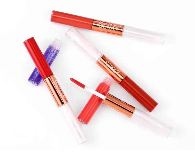 4 цвета двухголовый матовый блеск для губ водостойкая антипригарная чашка