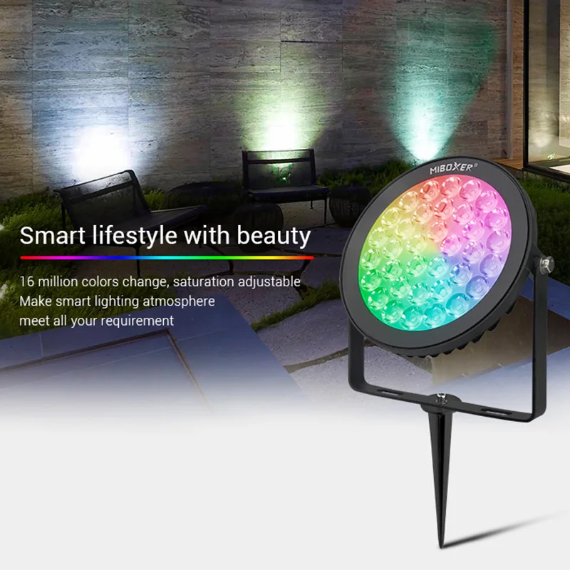 

Miboxer Waterproof IP66 9W led Lawn Light RGB+CCT Garden Light DC24V FUTC01 Outdoor Lighting