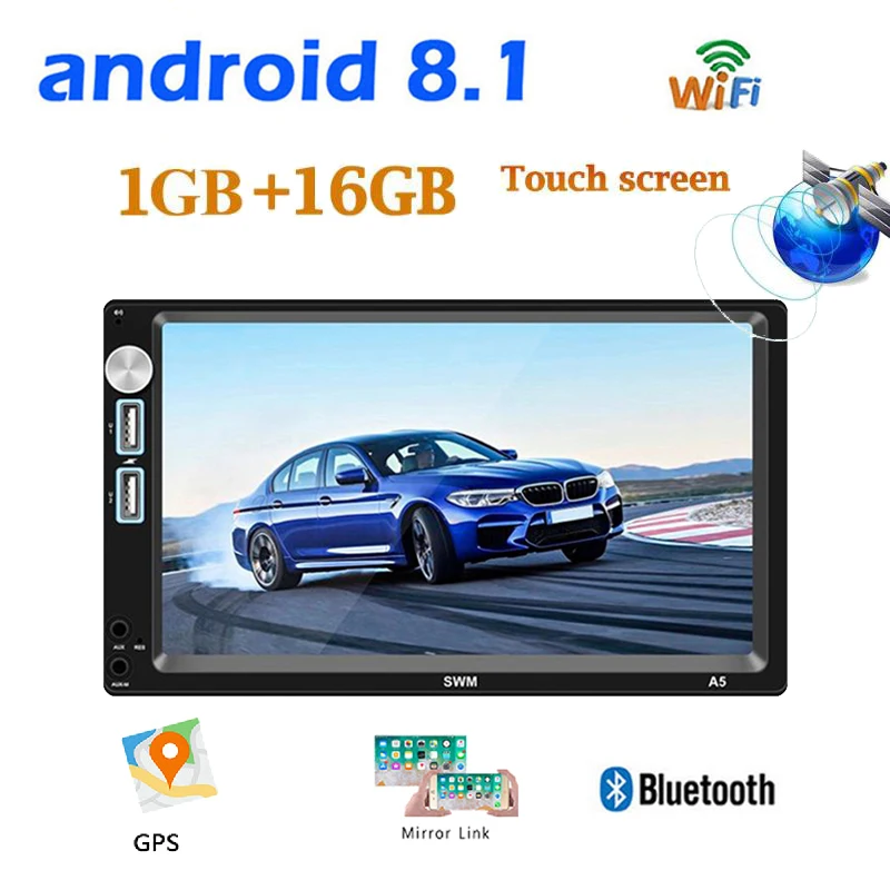А5 Автомагнитола 2 din Android Авторадио 7 &quotHD экран Мультимедиа MP5 плеер 2DIN gps wifi Bluetooth