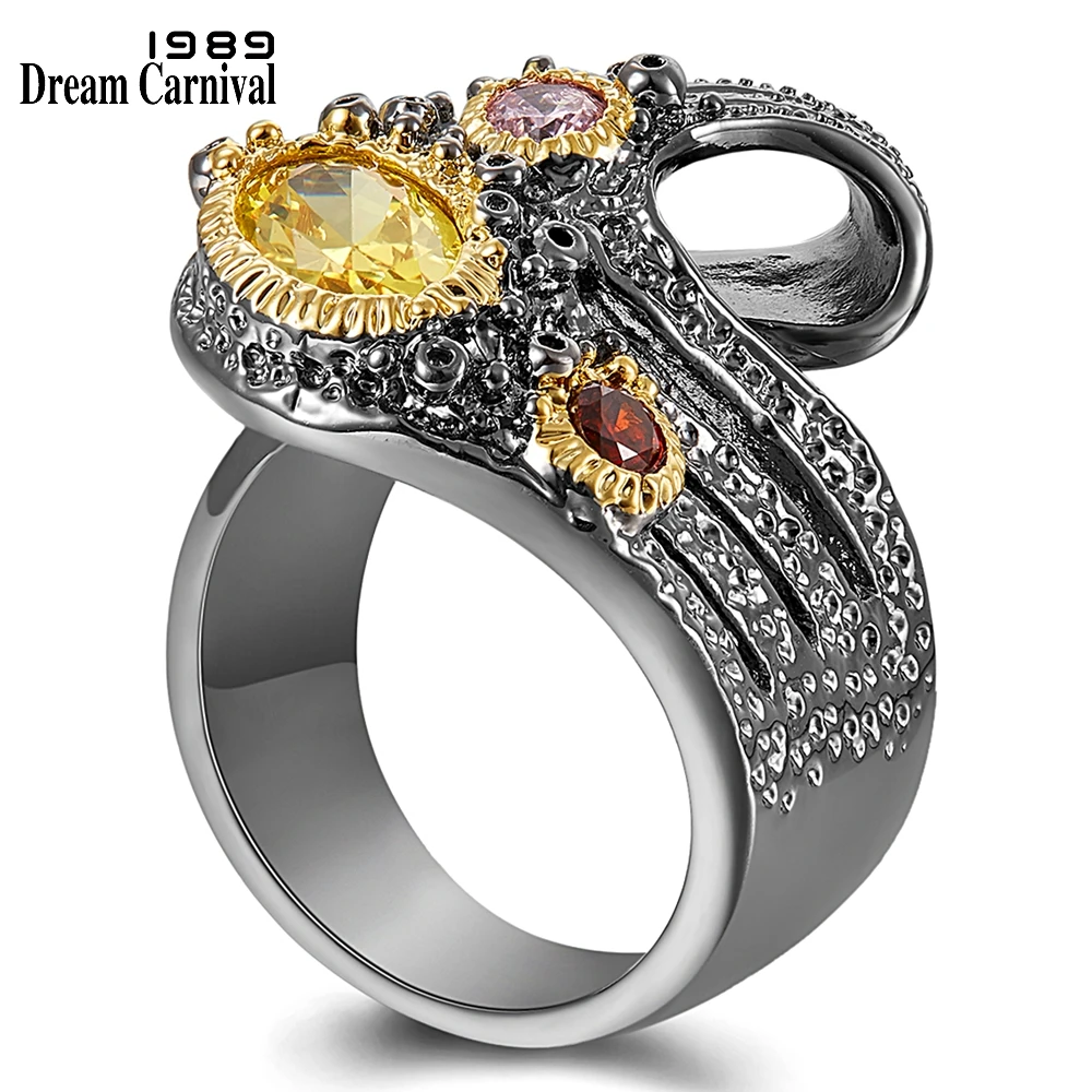 DreamCarnival1989 Give U @ Different Look Women Rings Twisted Ribbon Design Unique Quality Chic CZ Fashion Jewelry 2019 WA11753