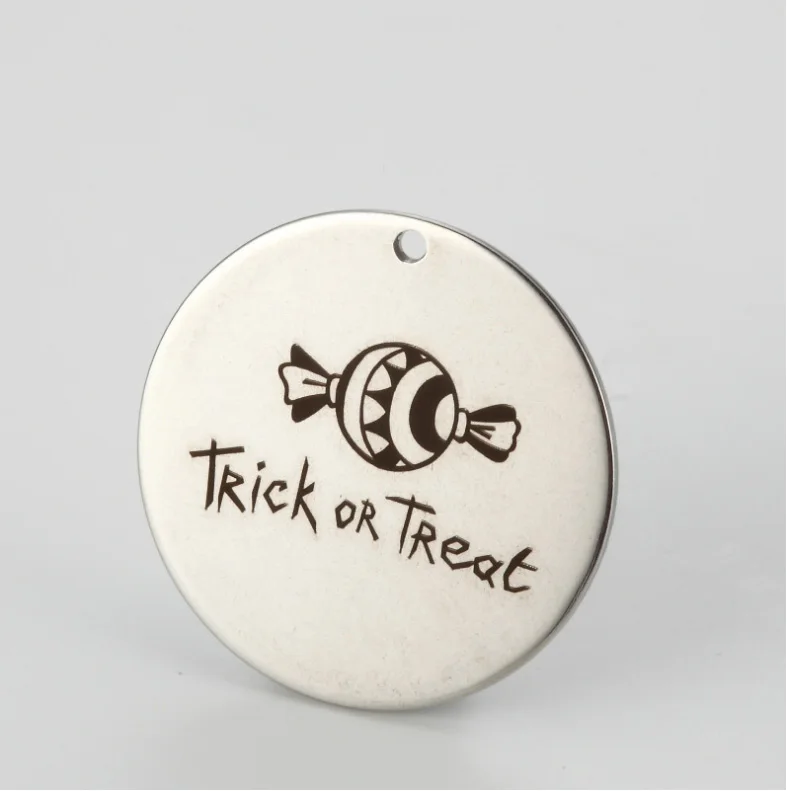 

wholesale stainless steel charms Spooky Jewelry Pendant Hallween Charm " Candy TRICK OR TREAT "