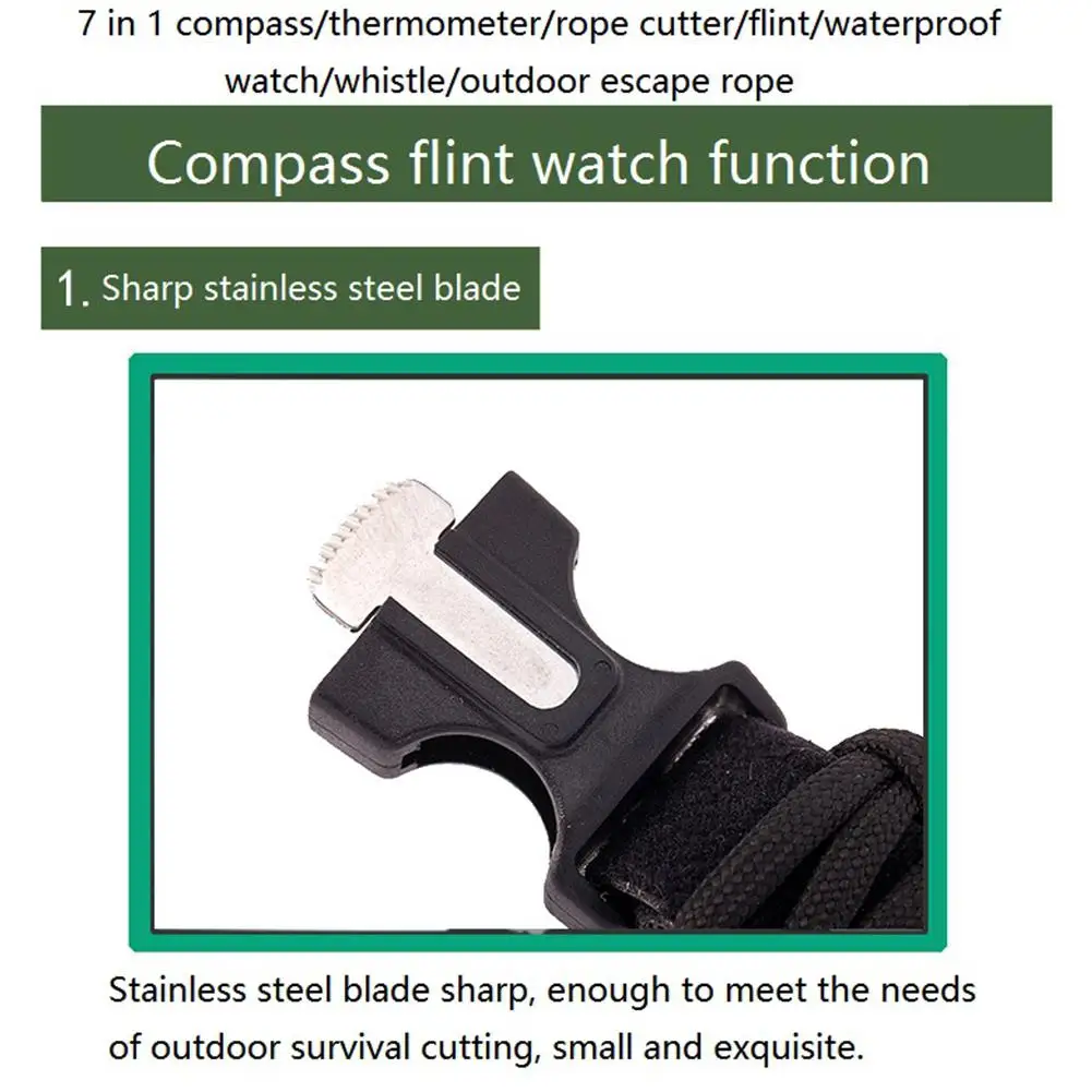 HobbyLane Многофункциональный Открытый водонепроницаемый парашют веревка часы