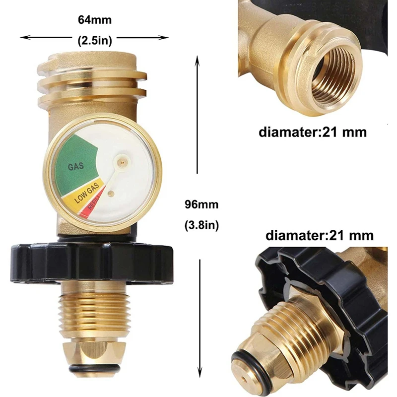Адаптер для резервуара пропана преобразует клапан обслуживания бака POL LP в QCC1/type 1