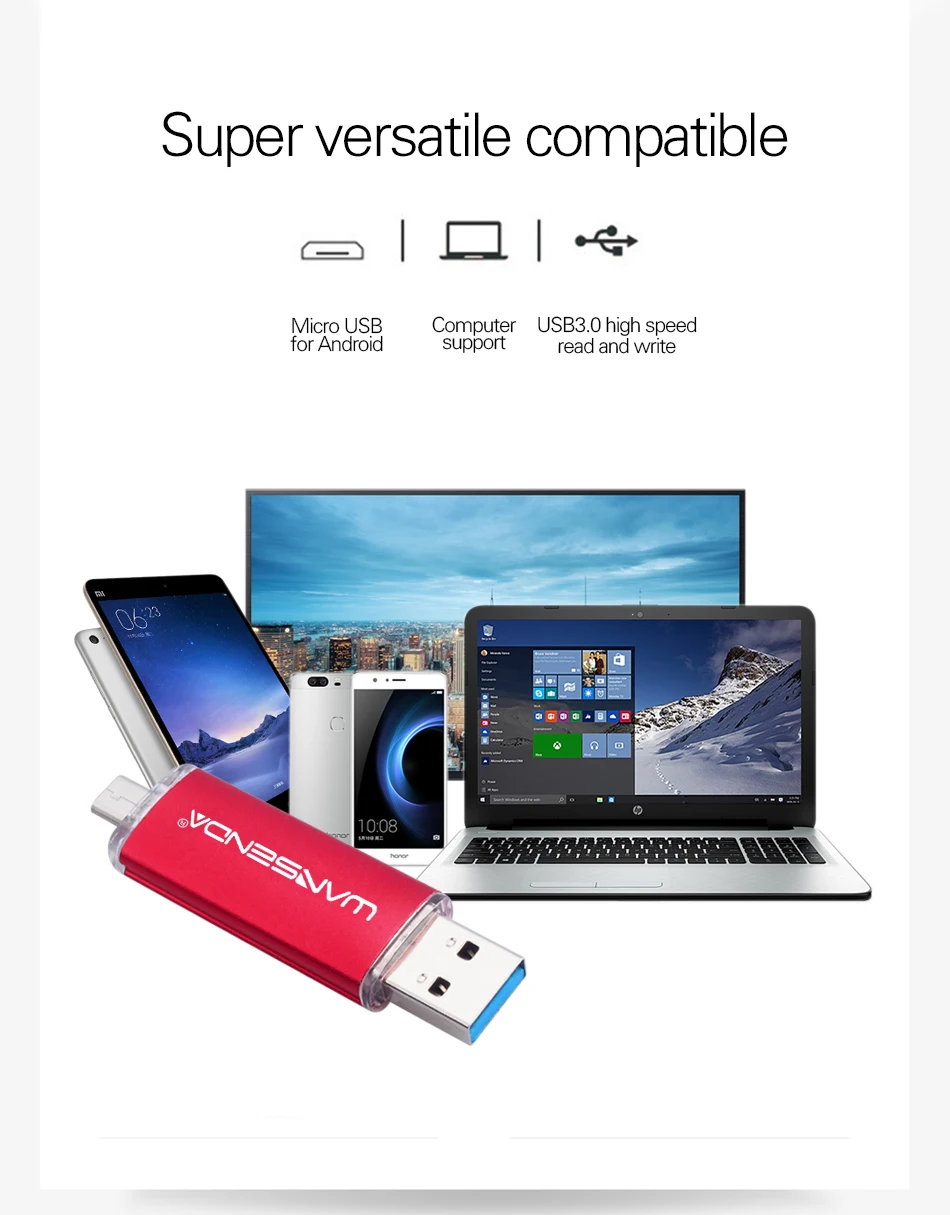 Wansenda USB 3,0 USB флеш-накопители высокоскоростной флеш-накопитель 8 ГБ 16 ГБ 32 ГБ 64 Гб 128 ГБ 256 Гб OTG флеш-накопитель для системы Android
