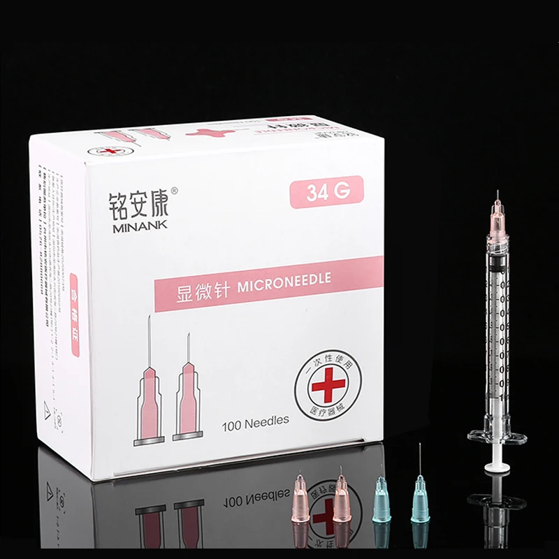 34 г 1 5/2 5 мм Стерильная игла мезо иглы для губ гиалуроновой кислоты Ручка Шприц