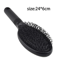 professional loop brush bristle comb massage anti static dark brown color hair extension loop brush wig care comb pinkblack