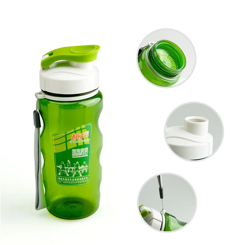 

New Plastic Portable Transparante Fles met Deksel Water Sport Fles Fiets Fles Outdoor Camping Klimmen 470 ML