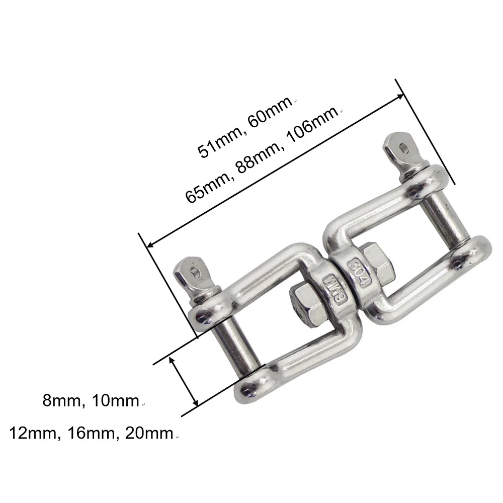 2 шт. нержавеющая сталь 304 двойное клевистое подъемное кольцо 4 мм 5 6 8 10