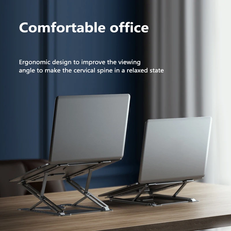 

Laptop Holder For MacBook Air Pro Notebook Foldable Aluminium Alloy Laptop Stand Bracket Laptop Holder For 10-17.3inch Notebook