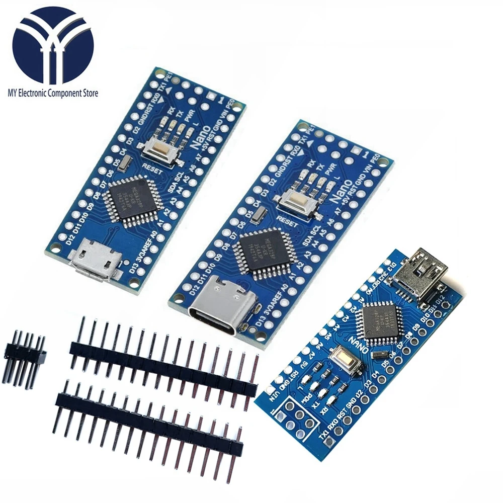 Плата контроллера Mini USB CH340 Nano 3 0 ATmega328P плата совместимая с Arduino CH340C USB-драйвер V3.0