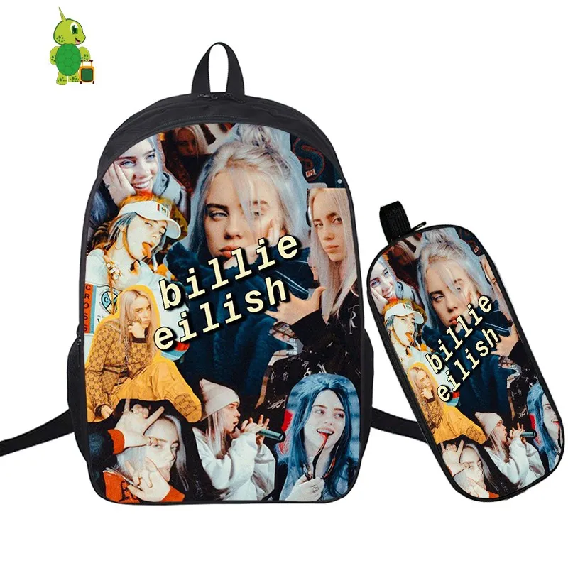 В стиле «хип-хоп» Billie Eilish 2 шт./компл. рюкзак школьные сумки для подростков мальчиков и девочек студенты рюкзак для ноутбука Карандаш Чехол дорожные сумки - Цвет: 14
