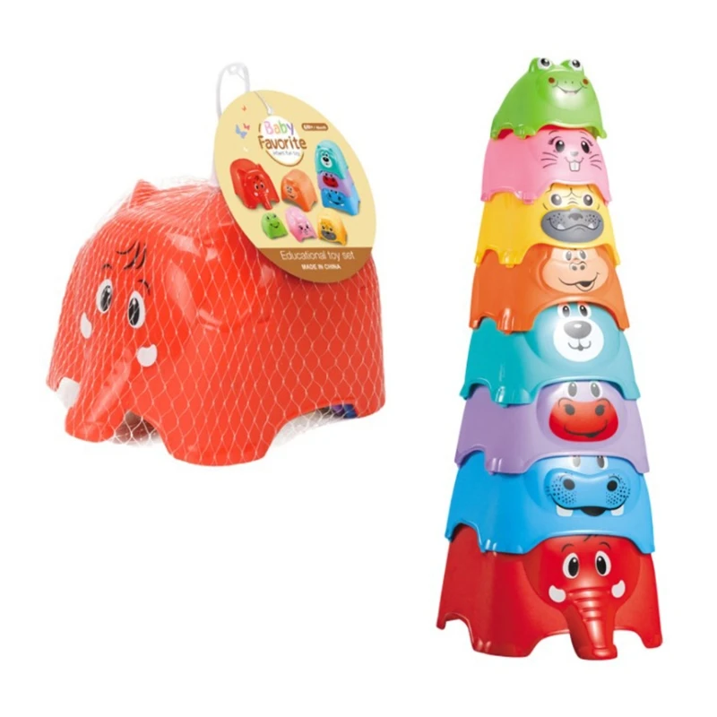 

2022 New Stackable Baby Toys Pyramid Stacker Early Childhood Pyramids Stacking Educational Games Stackable Baby Cup for Kids