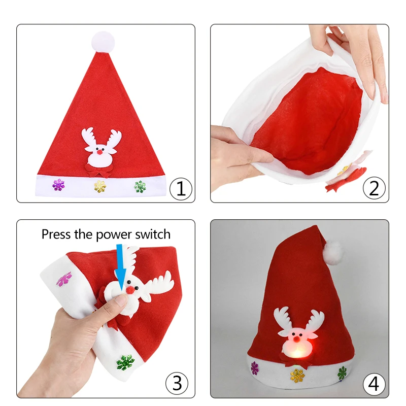 Шапка со светящимся снеговиком оленем Санта-Клаусом 1 шт. | Дом и сад
