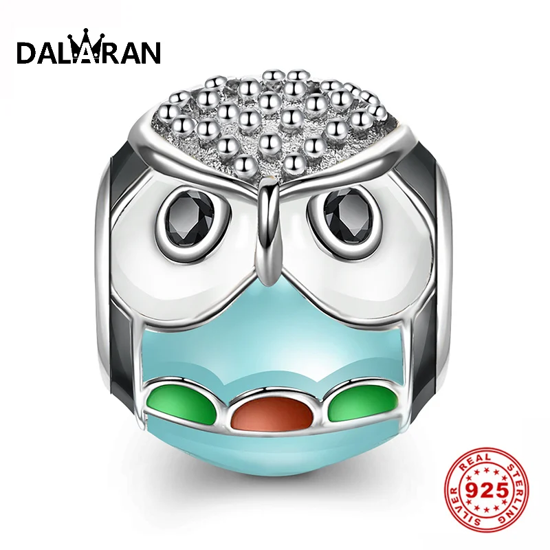 DALARAN 925 пробы серебро милая сова Европейский бисер подходит для шармов Pandora