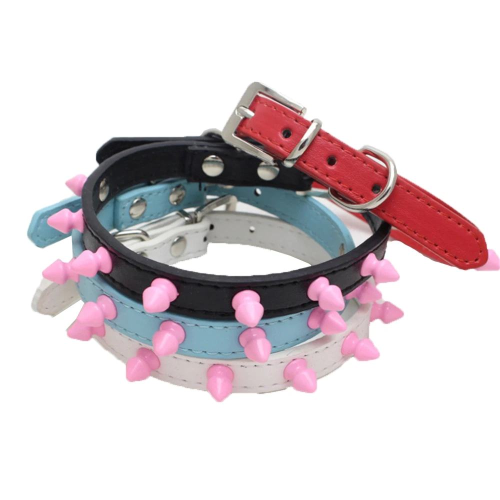 

Spiked Studded Small Large Cat Collar Rivet Accessory Hond Neck Strap For Kitten Necklace Leather PU Pitbull BullCat Pet