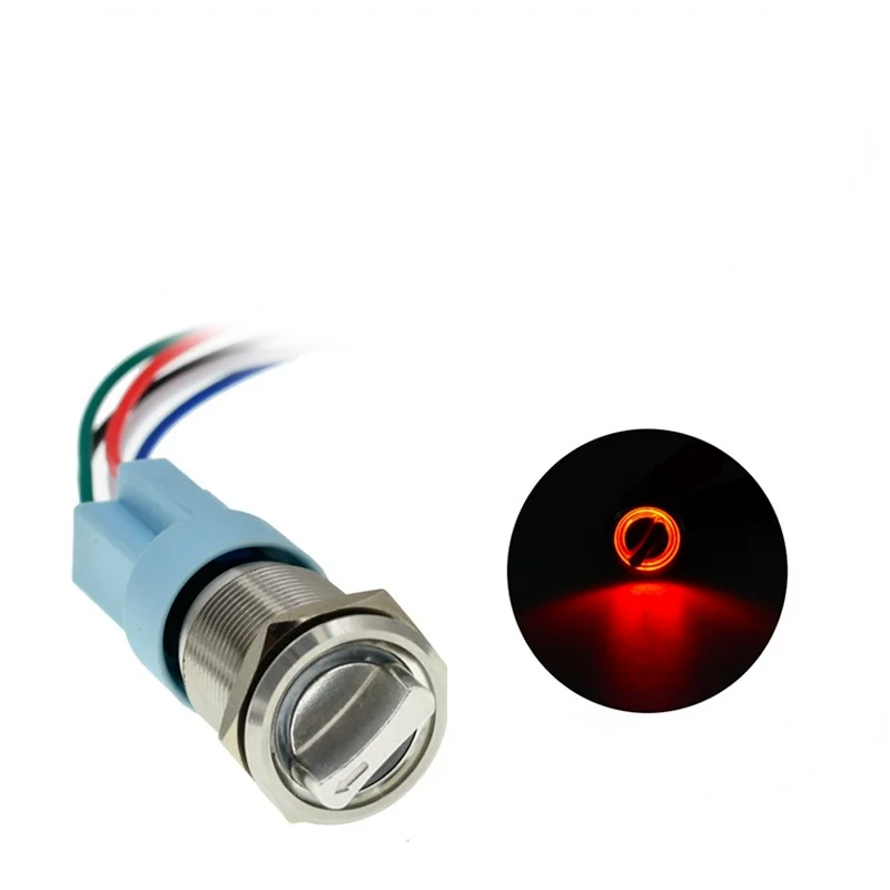 

22mm Car Power Button Switch Latching Momentary Metal Push Button Switch LED Light 12V Luminous metal power switch Waterproof