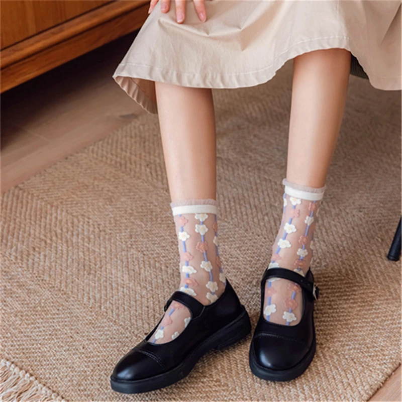 Новинка модные летние женские носки тонкие Дизайнерские Длинные повседневные