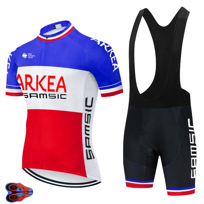 2019 Tour Team ARKEA Pro Cycling Jersey Short Sleeve Set Ropa Ciclismo Mens Summer Quick Dry Bike Maillots Culotte 16D Gel | Спорт и
