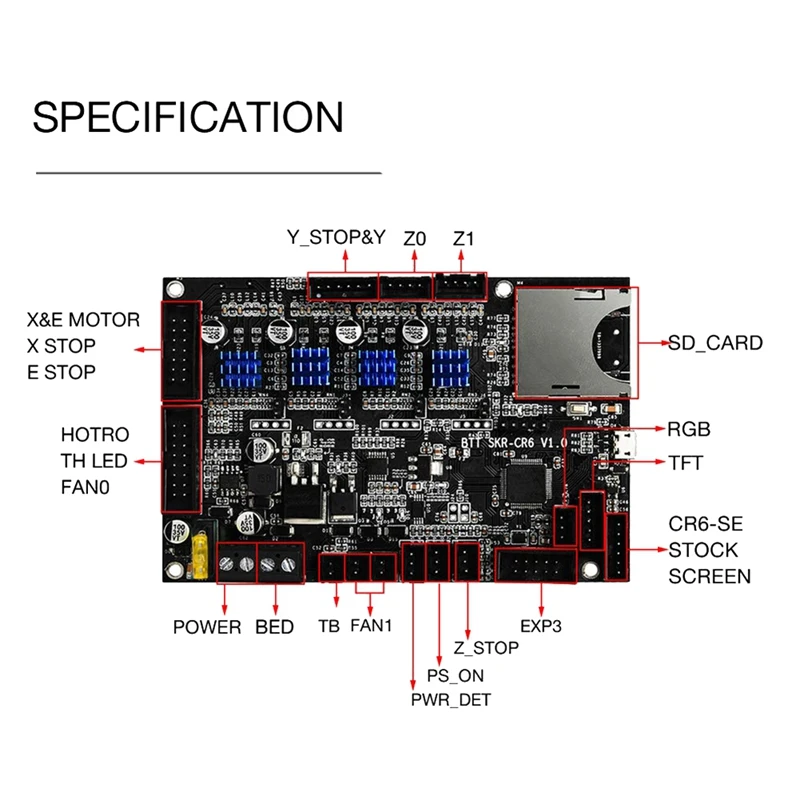 NEW-BIGTREETECH Silent Control Board TMC2209 Drivers 32Bit Motherboard Replacement Original for CR-6 SE 3D Printer | Компьютеры и офис