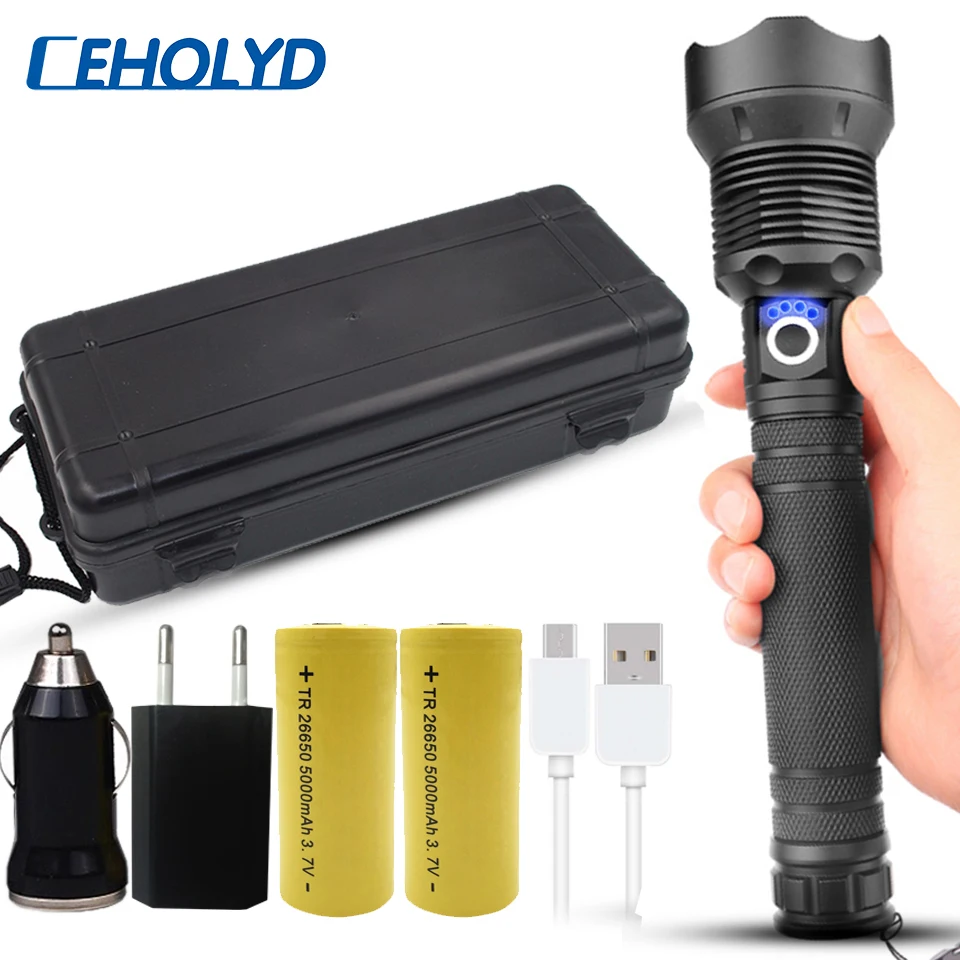 Супер светодиодный фонарик XLamp xhp70.2 самый мощный usb Zoom фонарь xhp50 18650 26650 с