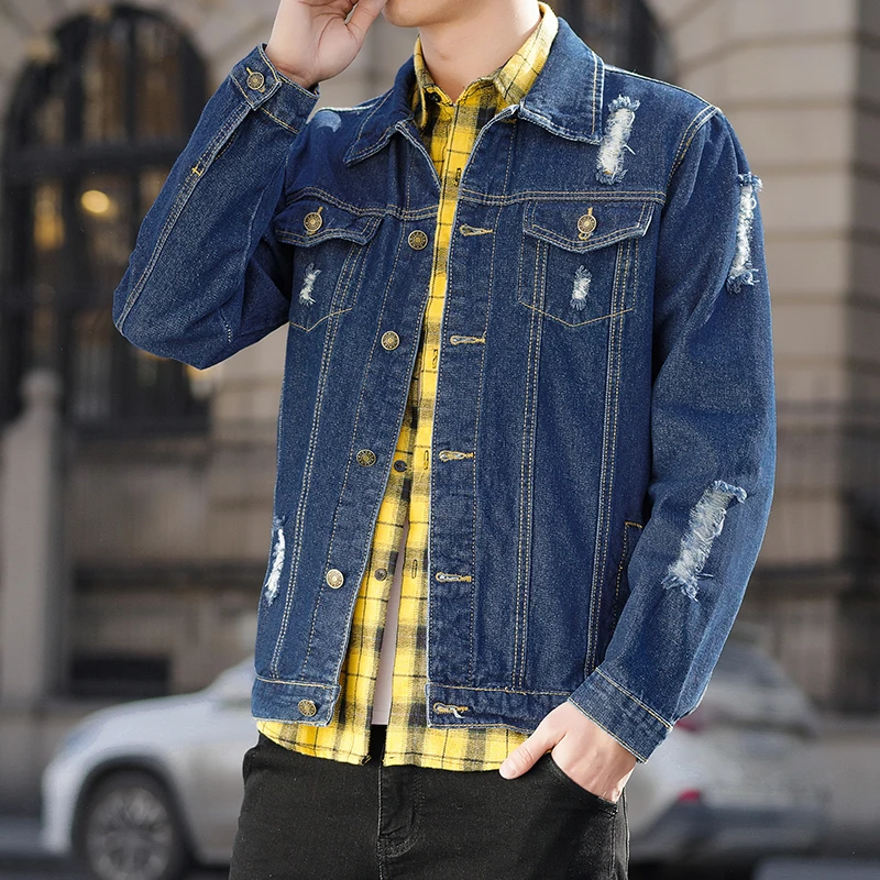 

2021 Men's New Autumn Trendy Loose Workwear Denim Jacket