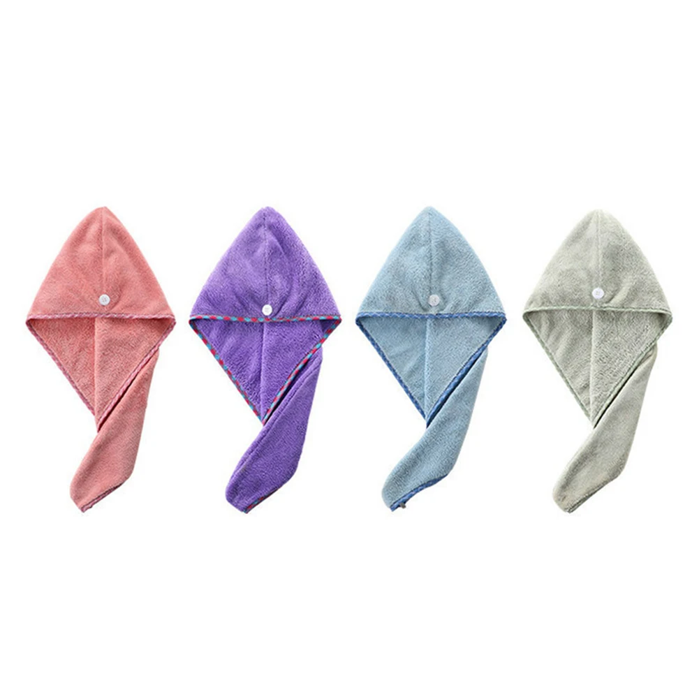 

Women Bathroom Shower Super Absorbent Quick-dry Hair Drying Towel Hat Cap Turban Head Wrap Bathing Tools