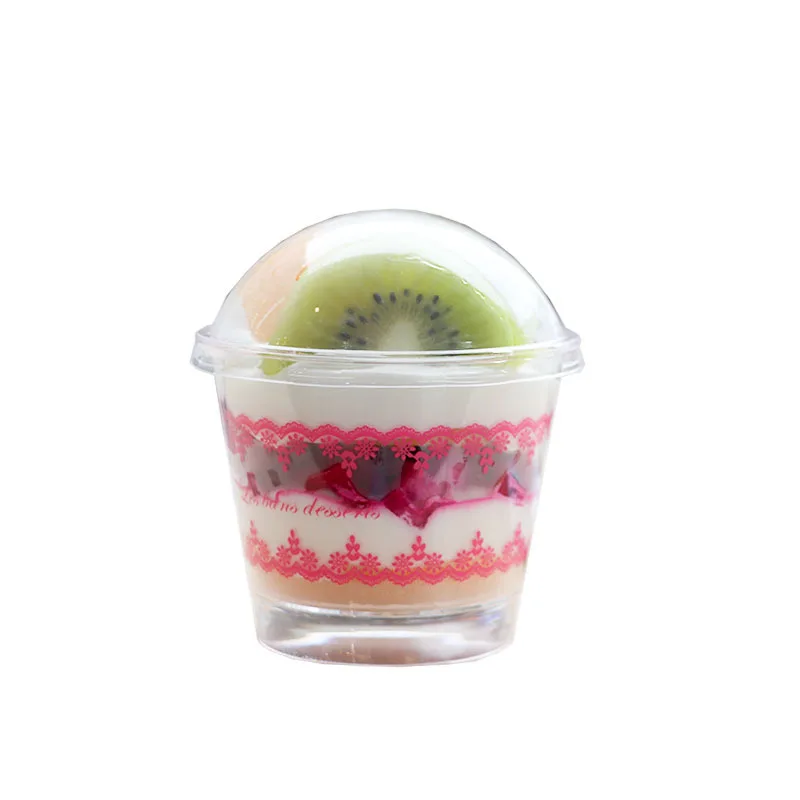 

50pcs Creative dessert cake thick plastic cups 140ml small disposable pudding jelly ice cream takeaway packaging cups with lid