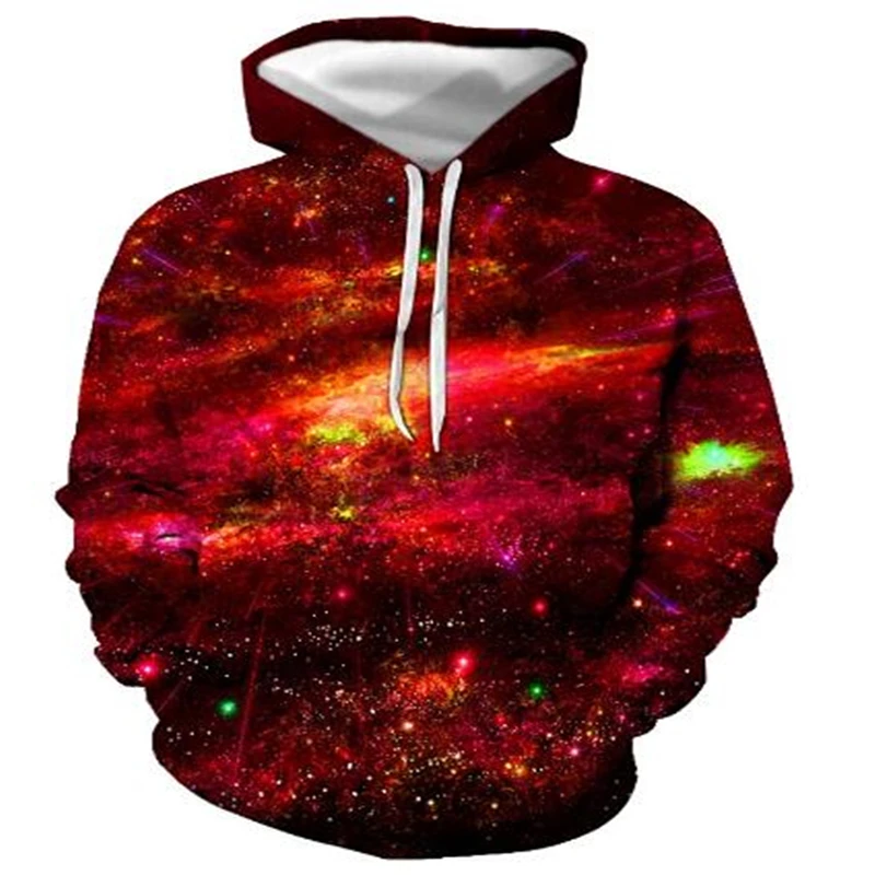 

New new color starry sky men's casual 3D hoodie visual impact hip-hop Harajuku casual fashion comfortable hoodie pullover