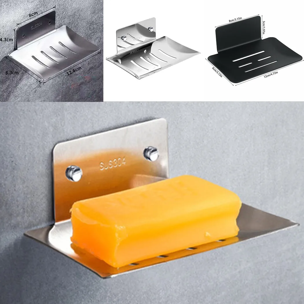 

Wall Mounted No Drilling Soap Dish Holder Sponge Holder For Kitchen Soap Holder Bathroom Organizer Metal Soap Holder