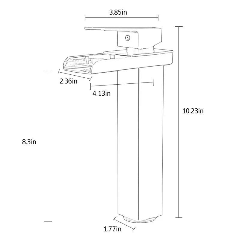 

Basin Faucet Mixer Taps Bathroom Sink Tall Single Lever Chrome Waterfall Bathroom Wash Faucet Sinks Cold and Hot Water HOTBEST
