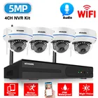 5mp IP Wi-Fi безопасности купол Камера комплект 4CH Беспроводной NVR набор на открытом воздухе Водонепроницаемый CCTV видео Камеры Скрытого видеонаблюдения Камера Системы комплект 4 канала