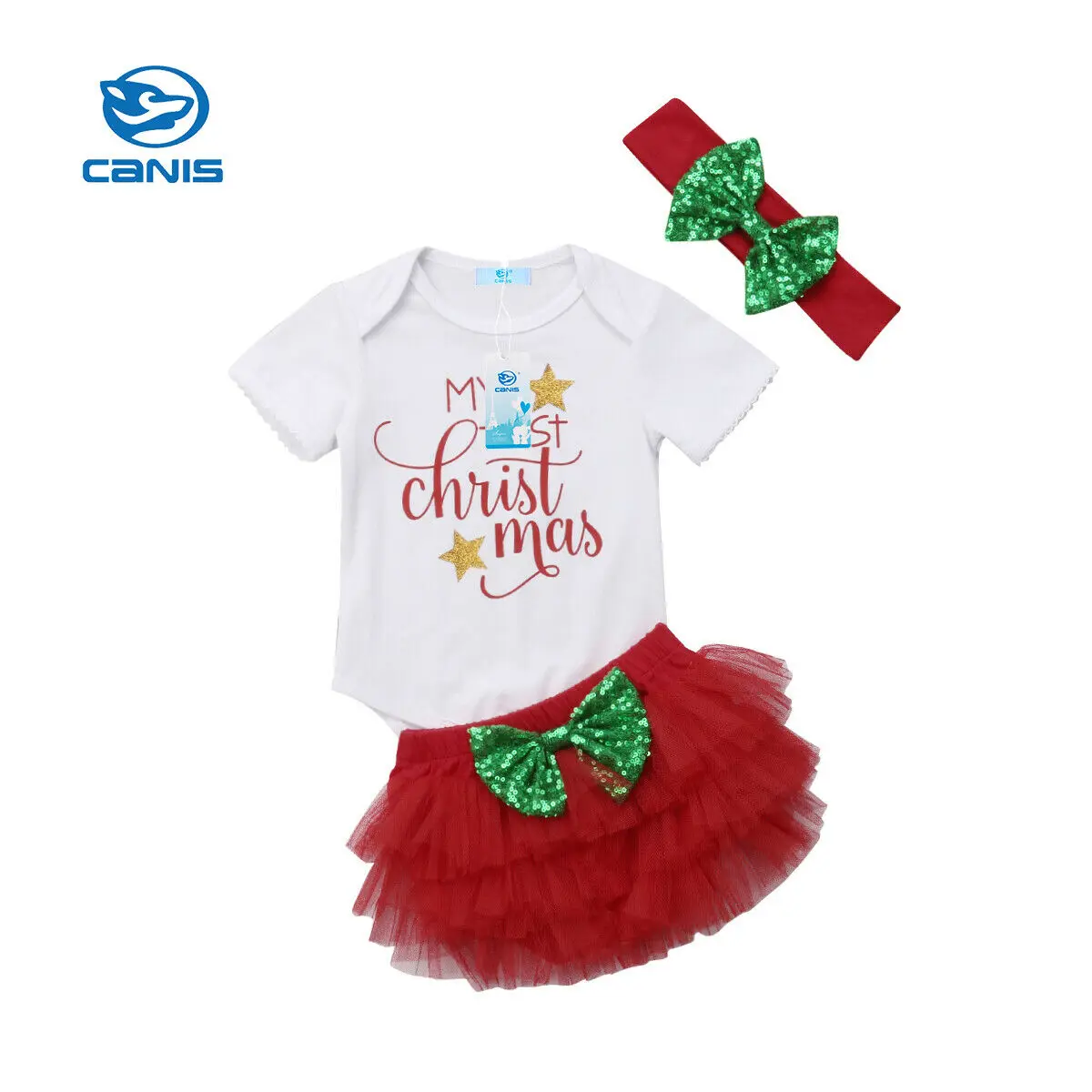 Рождественский комбинезон для новорожденных девочек хлопковый с короткими