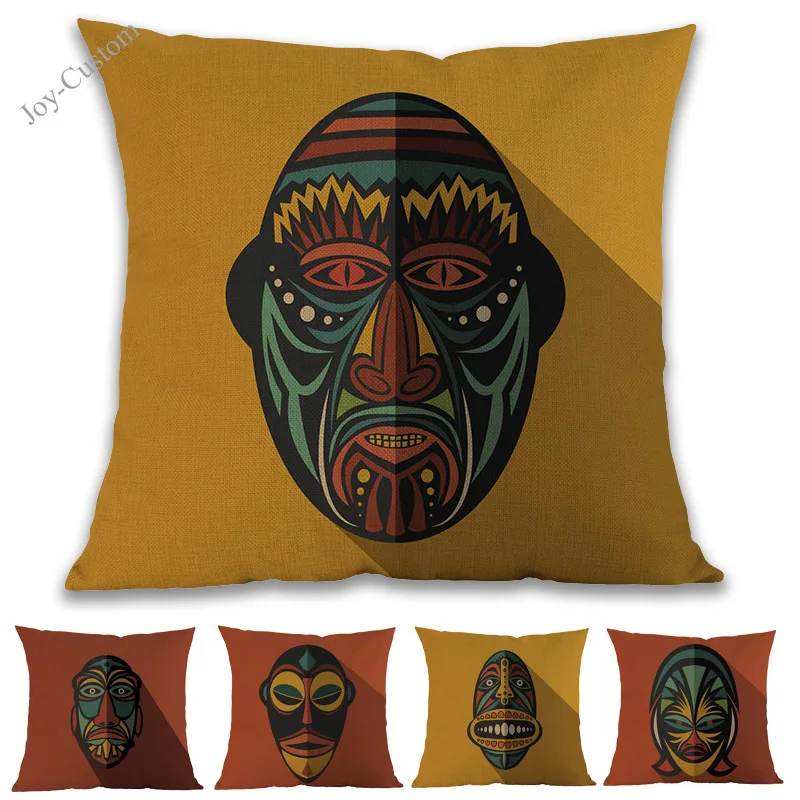 Тотем символы в африканском стиле этническом племени Personae Цвет маска Подушка