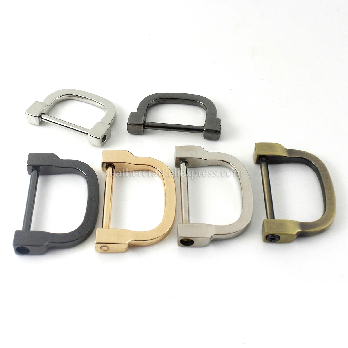 1 x Metal 2 Sizes D-ring shackle Buckle Keychain Ring Hook screw pin joint Connecter Bag Strap Clasp Leathercraft Parts images - 6