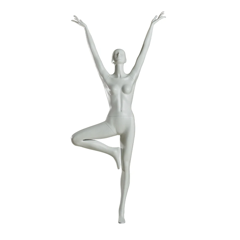 Women Yoga Mannequin Exercise One Leg Stand Cross Legged Sit Model Props Display Fake Doll