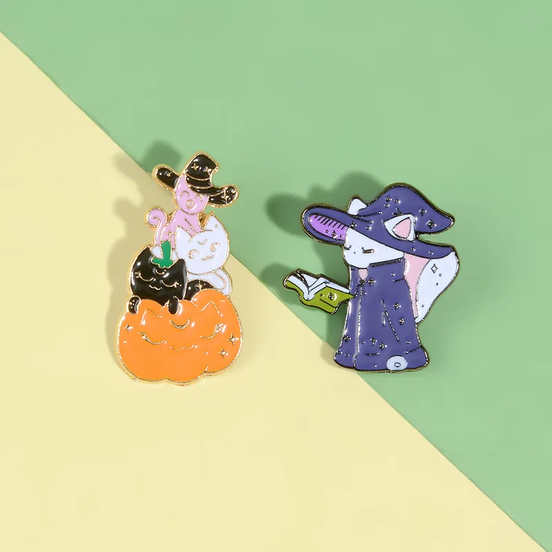 Мультяшный значок для полных кошек милый волшебный кот горох розовый кролик