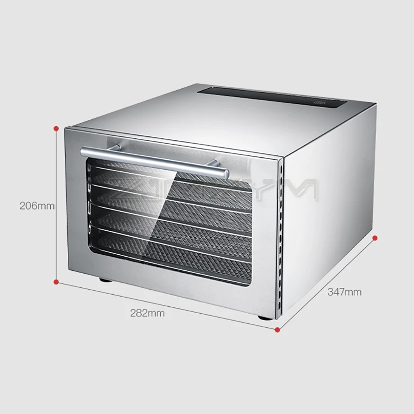 

5 Trays Food Dehydrator Household Stainless Steel Snacks Food Air Dryer Fruit Vegetable Herb Meat Drying Machine 12H Timing 220V