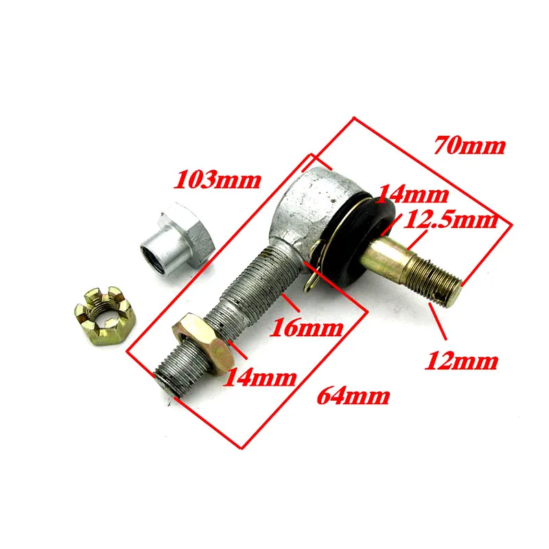 1 шт. износостойкие шариковые шарниры 12 м мм тяга шариковый шарнир для 50cc 70cc 90cc 110cc