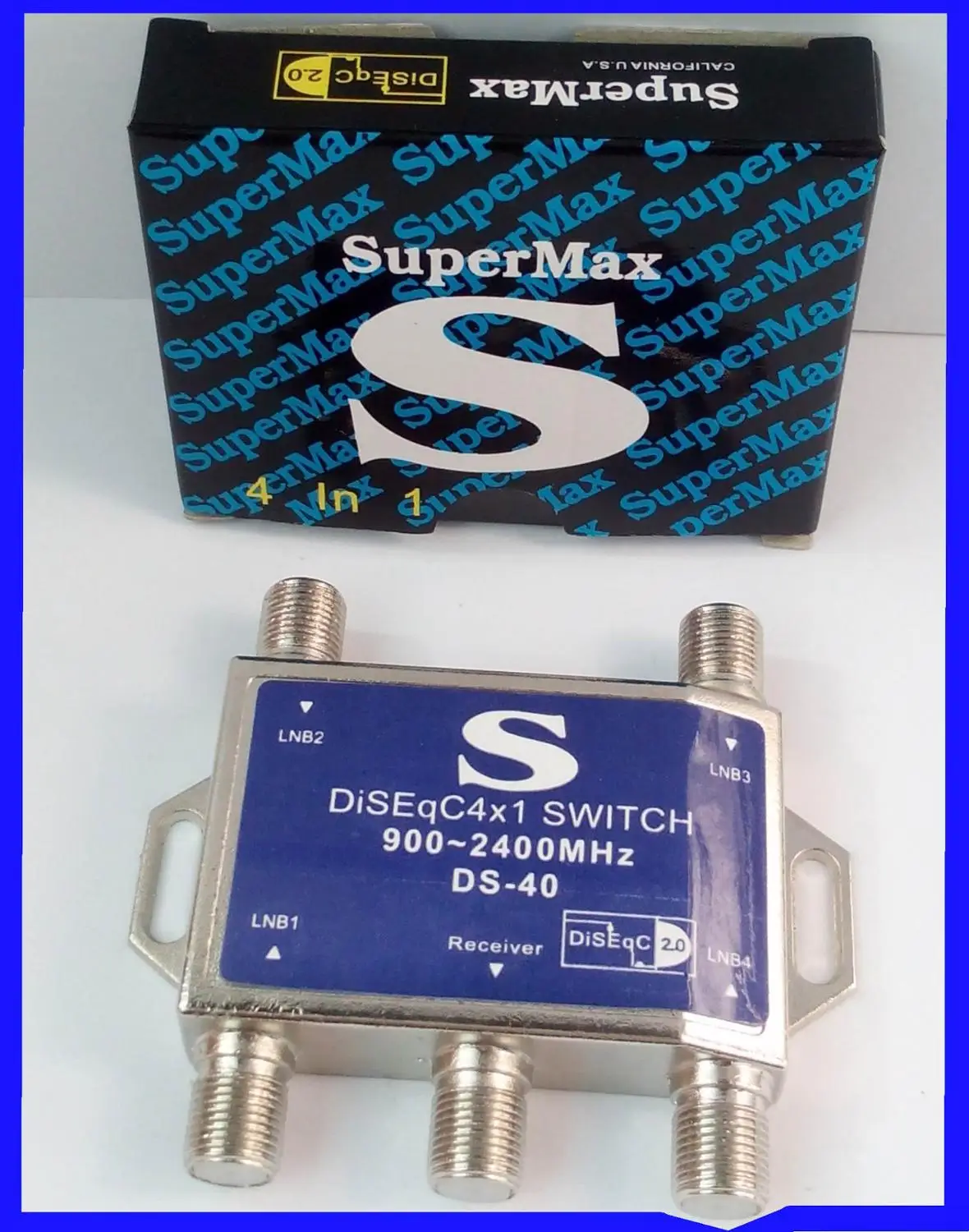 SUPERMAX 4x1 качество 4 в 1 DiSEqC переключатель спутниковый FTA ТВ с lnb конвертером переключатель для спутникового приемника