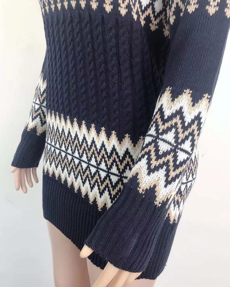 Fitshinling водолазка рождественские свитера платья для женщин снежинка тонкие