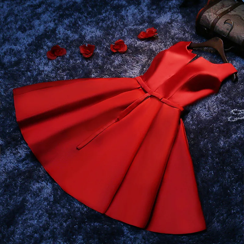 PTH-HJZY65 # короткие на шнуровке Новое корейское приталенное платье для банкета