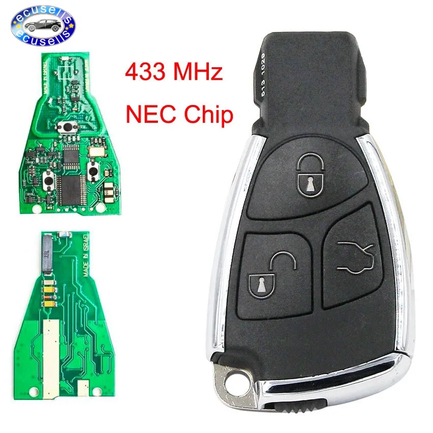 3 кнопки модифицированный умный ключ 433 Мгц дистанционный Fob с чипом NEC HU64 Blade для