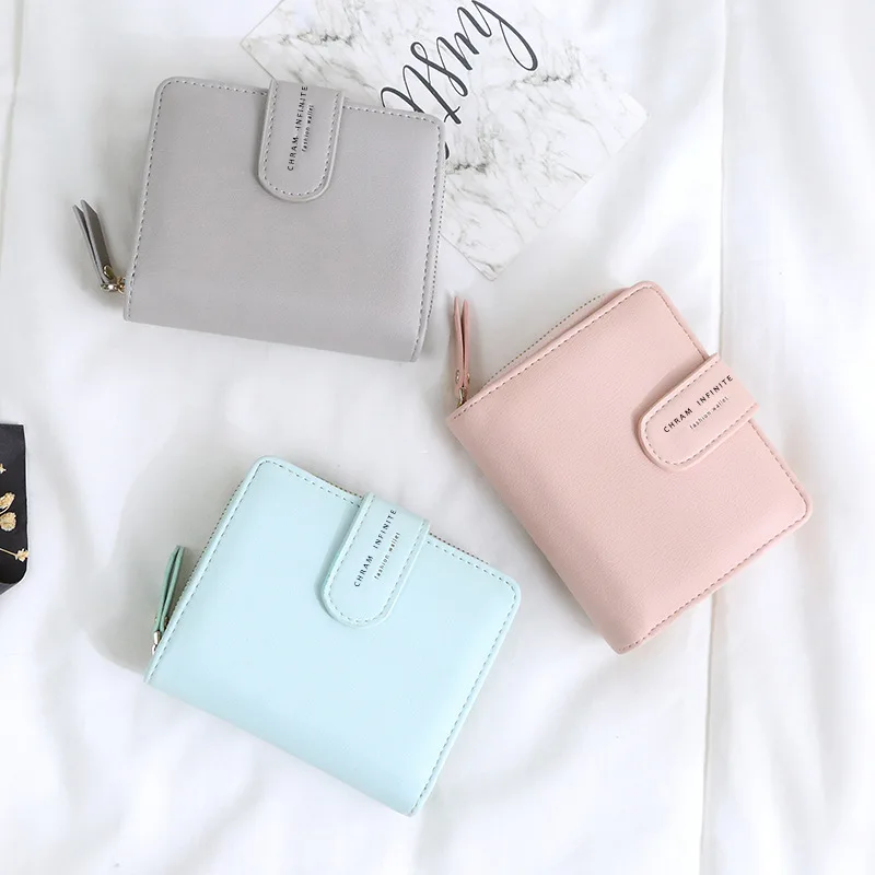 

New Women Wallet Many Departments Card Holder Foldable Ladies Small Purse Zipper Hasp Card Case High Quality Female Wallets