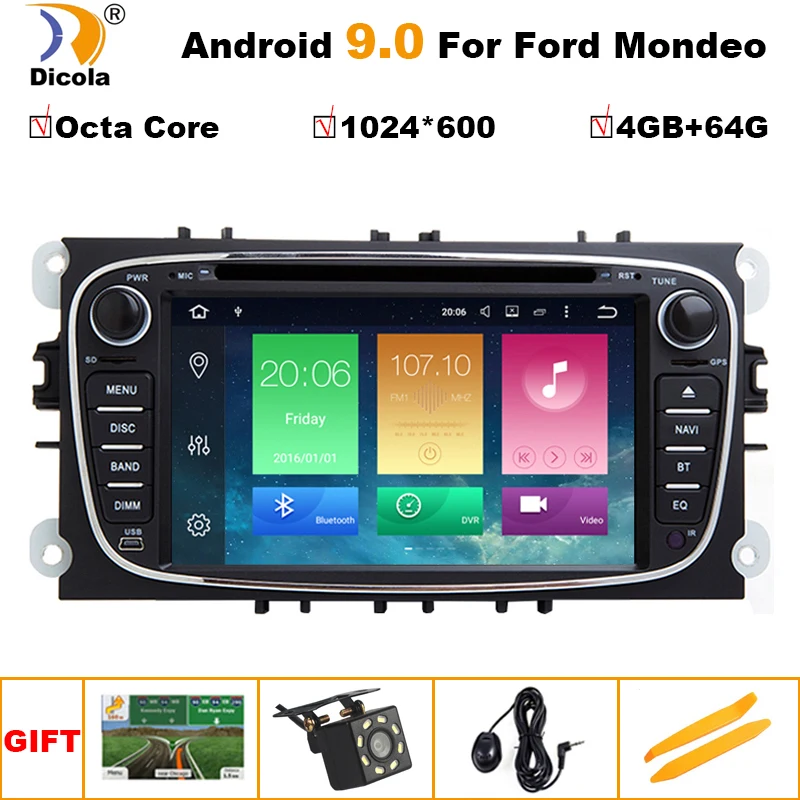 IPS Восьмиядерный android 9 автомобильный dvd для Ford focus Mondeo S-max smax Kuga c-max gps умное радио