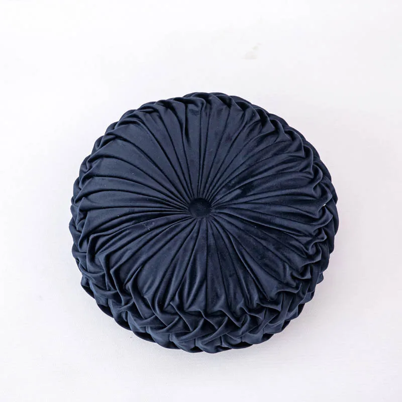 navy blue Нордическая бархатная круглая задняя подушка на сиденье, кресло для дома, кресло, декор конфет, Офисная подушка для отдыха, подушка для кресла - Цвет: navy blue